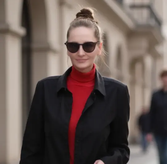 Tina bei der Arbeit am Laptop